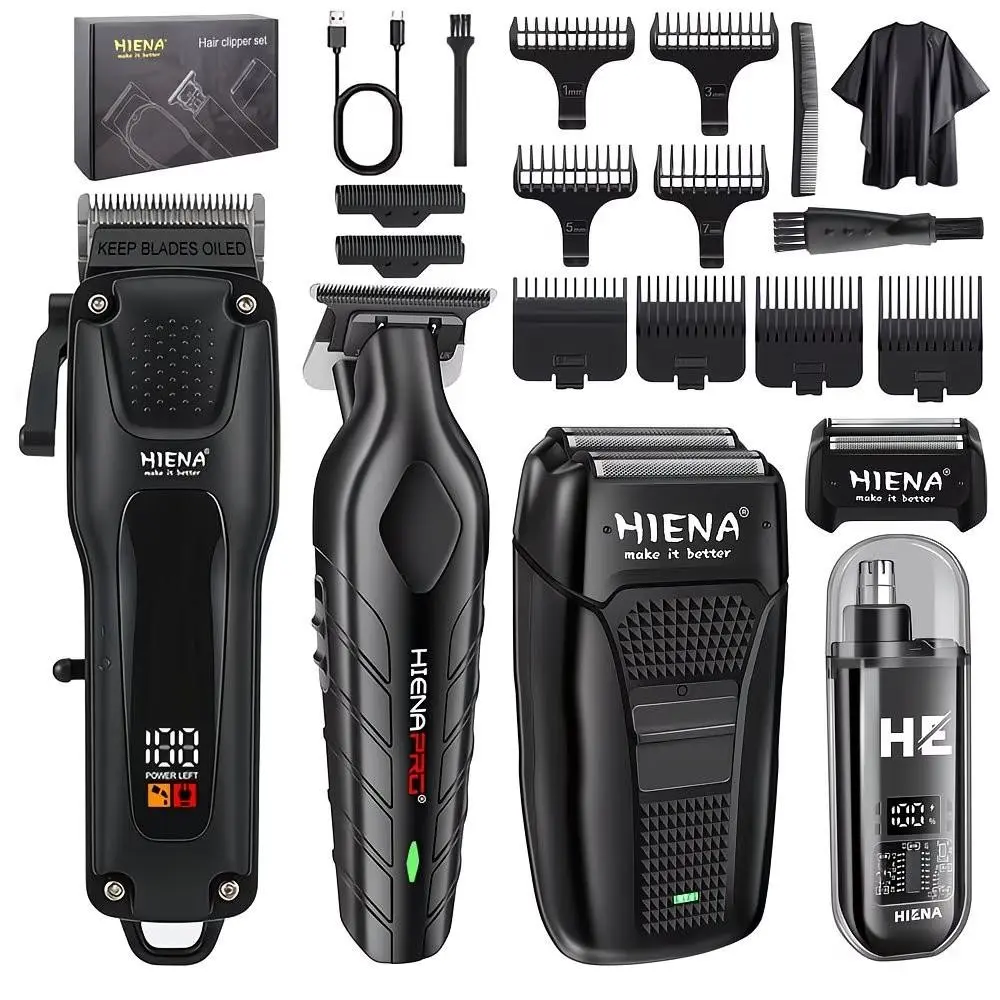 4-in-1 Professional Grooming Kit for Men｜Cordless Hair Clipper, Beard Trimmer, Shaver & Facial Care Set with USB Fast Charge. All-in-One Grooming, The Perfect Gift for Men, Cordless Clippers Set