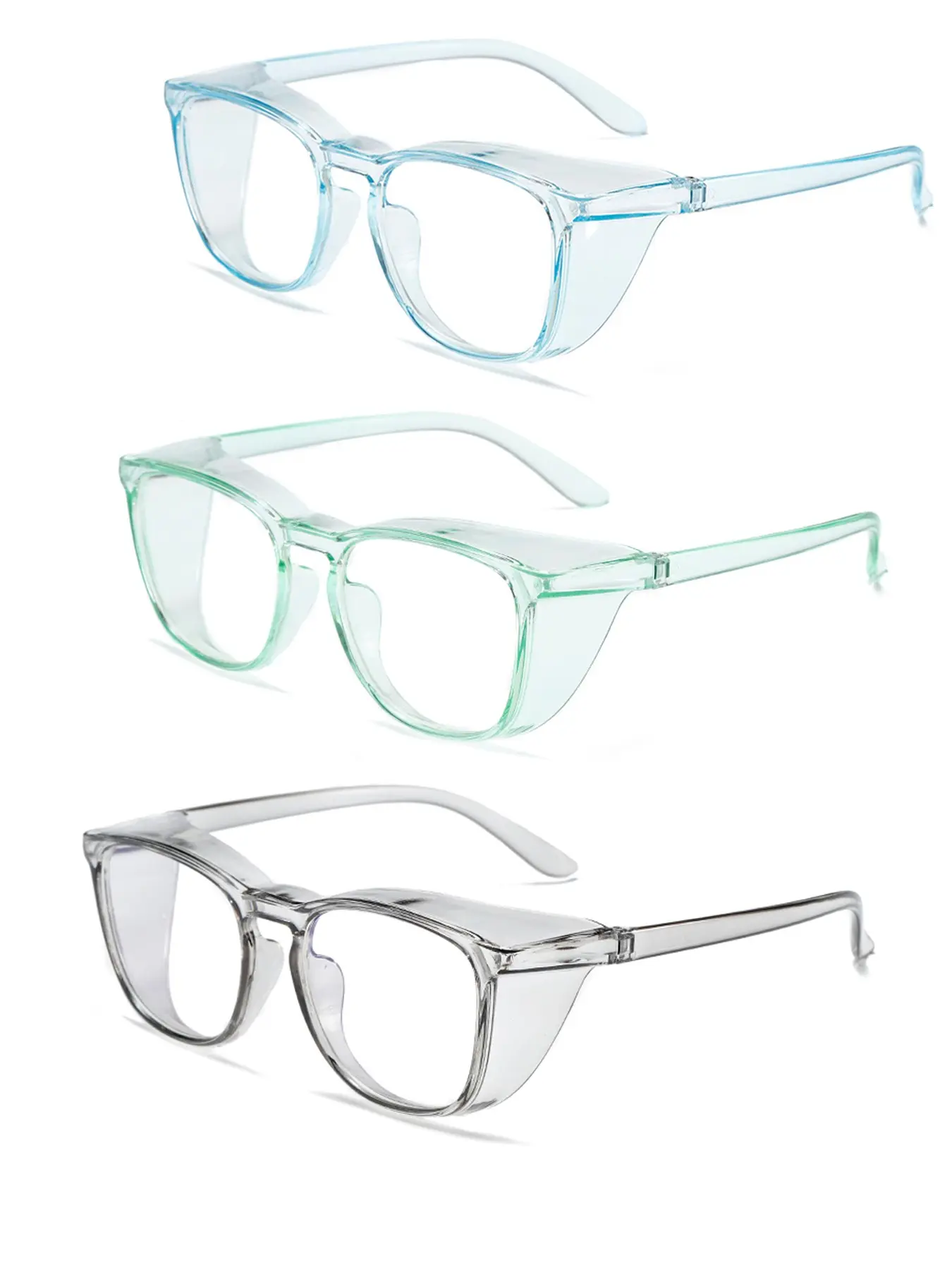 [3pay]Transparent Candy Color Round Safety Glasses, Fashionable Protective Eyewear for Lab Outdoor Care, All-Season Comfort Replacement, Transparent Lens Glasses, Round Frame Eyeglasses, Clear Eyeglasses, Fashionable Frames Glasses, Stylish Glasses