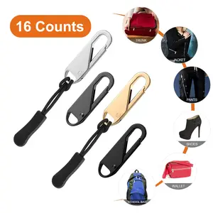 16 Counts Zipper Pulls, Zipper Pulls Tab Replacement Zipper Repair Kit - Suitable for Bags, Backpacks, Purses, Shoes & Travel Cases - Easy to Apply & Secure