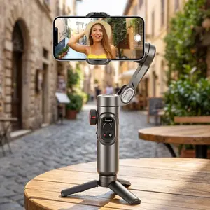 3-Axis Smartphone Gimbal Stabilizer, Auto Face Tracking Selfie Stick, Multi-Mode VLOG & Live Streaming, Portable Foldable Tripod for Outdoor Travel, Handheld Stabilizer for Video Creation, Anti-Shake Camera Mount, Compact Foldable Design