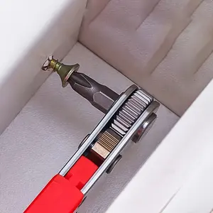 Steel Screwdriver Set for Narrow Spaces, Right Angle Tool with Ratchet Forward/reverse Function, No Motor Design, High Quality Hardware