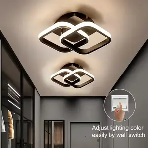 Square Ceiling Fan Light Fixture, Adjustable Color Temperature 3000-6000k, Hardwire Connection 85-265v, Ideal for Kitchen, Attic, Hallway