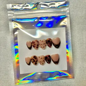 Tortoise shell glam press on nail set