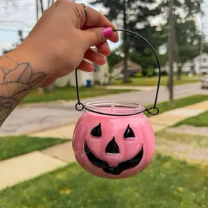 Pink Pumpkin Candle