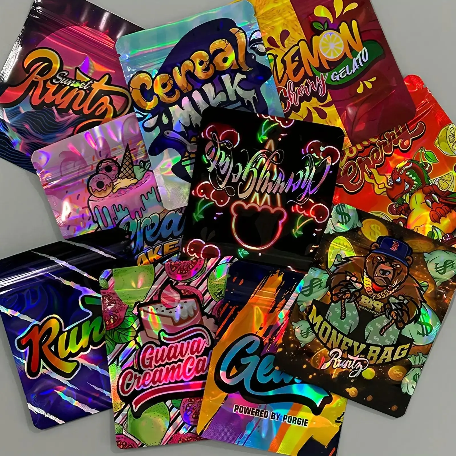 200 Pack 3D Laser Printed Decorative Gift Bags for Holiday & Birthday Gift Wrapping | Party Supplies