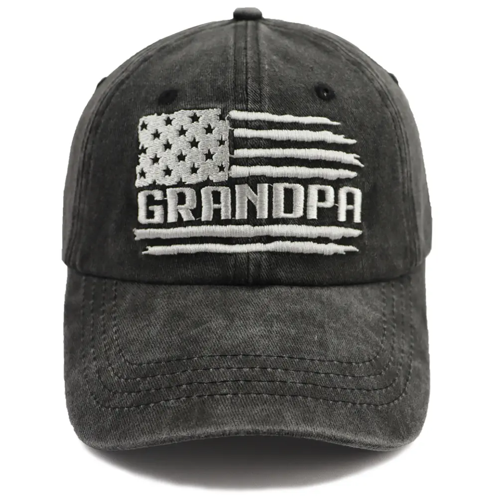 American Flag Baseball Cap for Men, Vintage Grandpa Hat, Gift for New Grandparents, Dads & Veterans on Birthday or Fathers' Day, Anniversary, Casual, Any Occasion, World Best, Clothes, All American, Letters