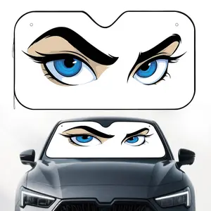 1pc, Elegant Eye Print Car Sun Visor, Windshield Sunshade, Keeps Vehicle Interior Cool, Perfect for Regular Driving, Side Parking, Weekend Vacations