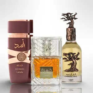 ASAD BOURBON + KHAMRAH + ETERNAL OUD by Lattafa Perfumes 3.4oz (100ML) - Fragrance Gift Bundle
