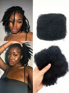 Afro Kinkys Bulk Human Hair for Braiding, Afro Kinky-Curly Hair for Mini Twist, 30g Pack, Micro Locs Extensions, 1b Color, Natural Fluffy Hair, Kinky Curly Texture