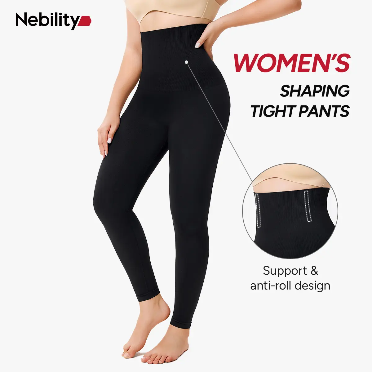 Nebility Women's High Waisted Seamless Shapewear Leggings - Sporty Chic, Tummy Control & Non-See-Through Bottoms for Waist Training, Gym, Leggings For Women, Workout Outfit Inspo