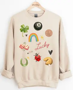 Attached Lucky Collage Graphic Top