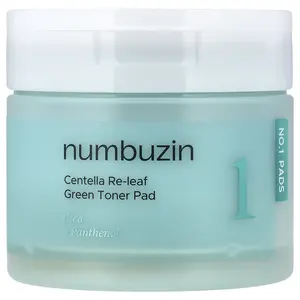 Numbuzin No.1 Centella Re-Leaf Green Toner Pad, 70 Pads, 6.42 fl oz (190 ml)