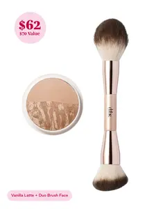 DIBS Beauty Espresso Essentials Set - Duet Baked Bronzer & Duo Brush Face - Makeup Bronzer & Highlight Set