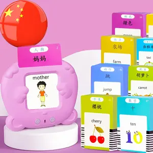 Bilingual English Flash Cards - Mandarin Talking Flash Cards, 510 Sight Words 31 Themes, Pocket Speech for Toddlers 3-12, Autism Sensory Toys, Preschool Learning Activity (Mandarin, Pink)
