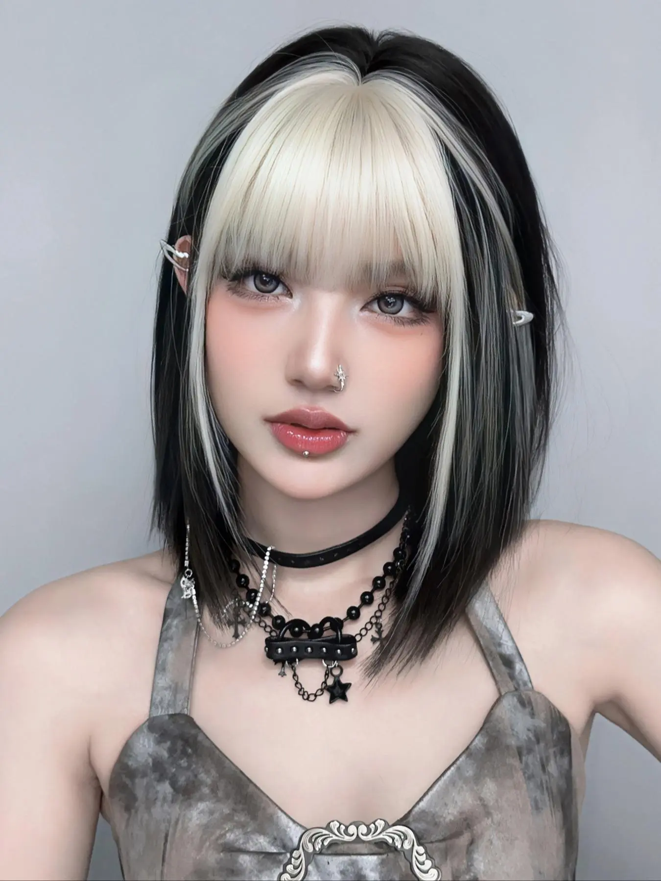 14 Inch Straight Wigs for Women, Gorgeous Fluffy Wigs with Bangs, Synthetic Full Machine Wigs for Party, Daily Use, Synthetic Hair, Synthetic Fiber Wig, Machine Made Wig