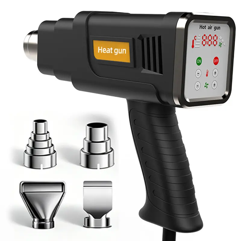 2000W Heat Gun, Heavy Duty Fast Heating Hot Air Gun Kit Dual-temperature Setting, Hot Heat Gun with Overheat Protection, with 63inch Cord & Reflector Nozzle for Crafting, Vinyl Wrap, Embossing, Shrink Tubing/Wrapping, Auto Body Work,Epoxy Resin,Crafts
