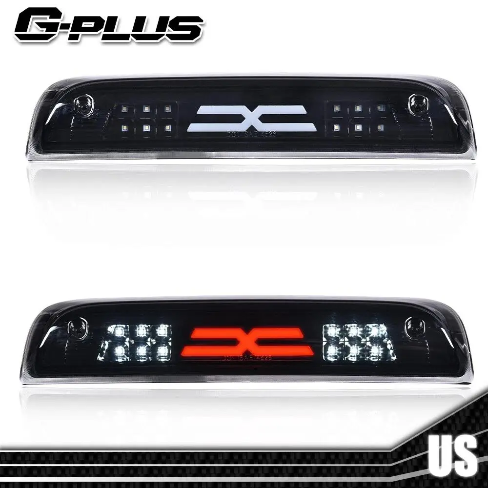 Fit For 2015-2018 Chevy Silverado GMC Sierra LED Rear Third Brake Light Lamp Black,Fit For 15-18 Chevy Silverado GMC Sierra LED Third 3rd High Mount Stop Light X Brake Light Third Brake Light G-PLUS