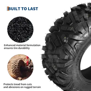 6-Ply Heavy Duty Tubeless All-Terrain ATV/UTV Tires Set of 2 – Superior Traction on Mud, Dirt, Sand, Snow & Trails – Fits Quads, 4-Wheelers & Off-Road Vehicles