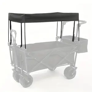 Detachable Sunshade Canopy for Garden Cart & Trolley – 600D Oxford Fabric, Heavy-Duty & Waterproof – Fits Camping, Picnic, Fishing Carts (35.4”x18.5”x20”) – Easy Install with Metal Clamps & Adjustable Straps, Black