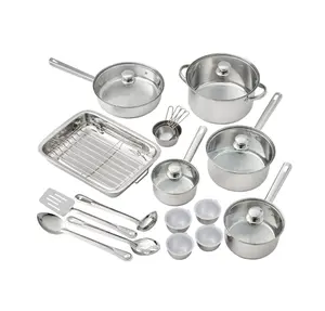 24pc Premium Stainless Steel Cookware & Bakeware Set – Versatile Kitchen Essentials