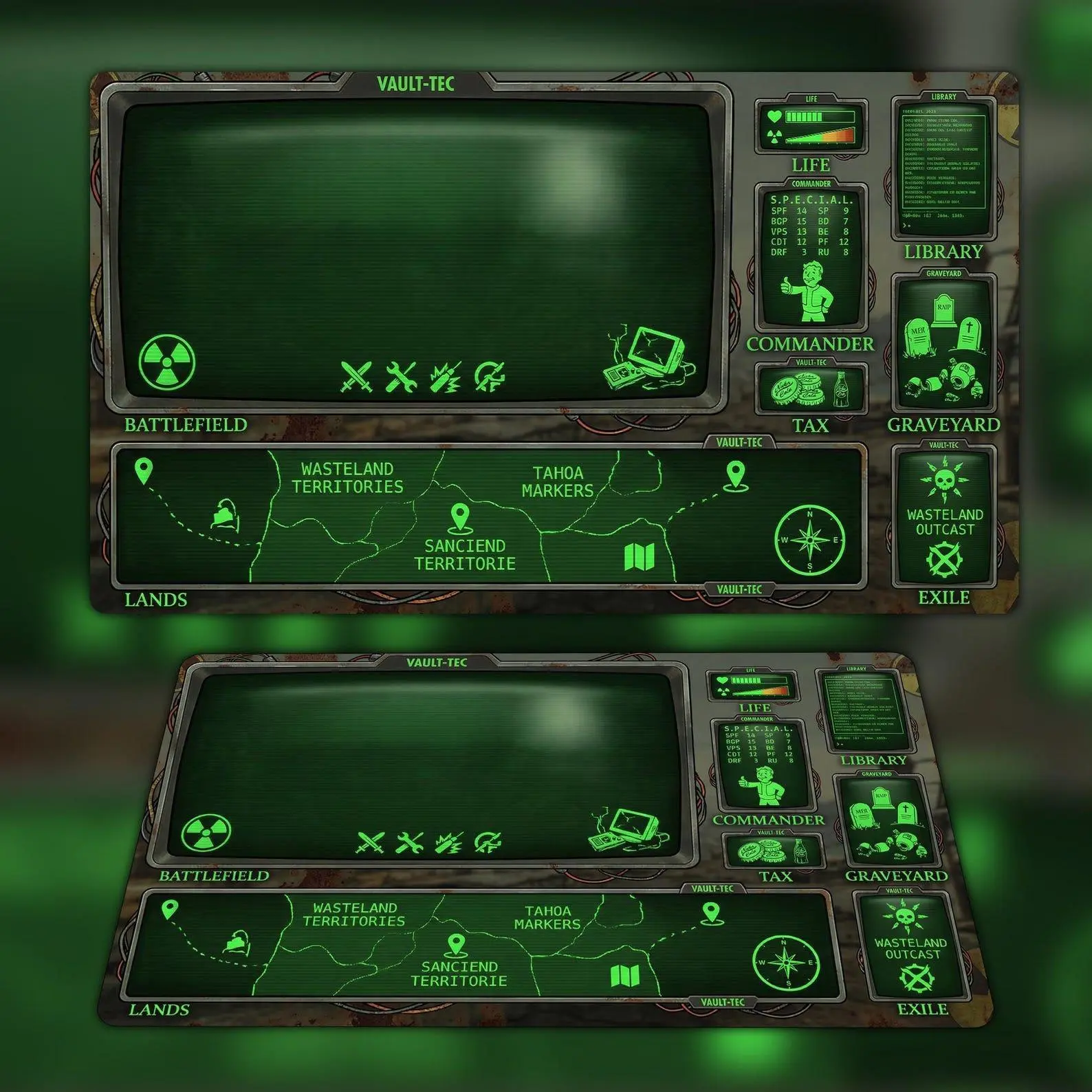 [5 Samples] Zoned Fallout TCG Trading Cards Game Gaming Mousepad and Playmat, Desk Pad for Gamers