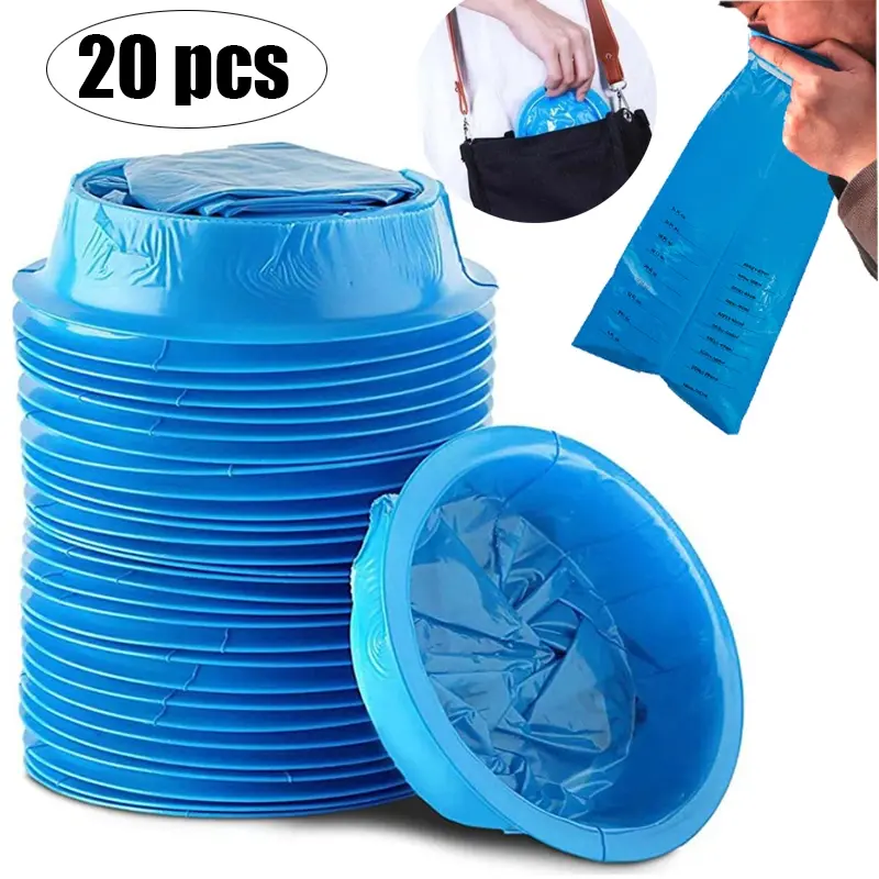 20pcs Disposable Sick Bags Plastic Trash Bags Travel Car Airplane Motion Sickness Nausea Vomit Cleaning Bag Blue Portable Home Supplies Sick Nets for Hospotal