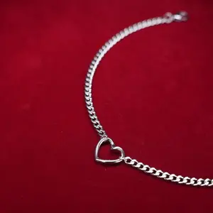 VelourBliss HollowHeart Base Choker – Silver & Gold Titanium Steel Close-Fit Choker with Minimal Hollow Heart Pendant – Waterproof Unisex Layering Essential for Daily Wear & Secret Connections Dainty Fashion Jewelry Minimalist Necklaces