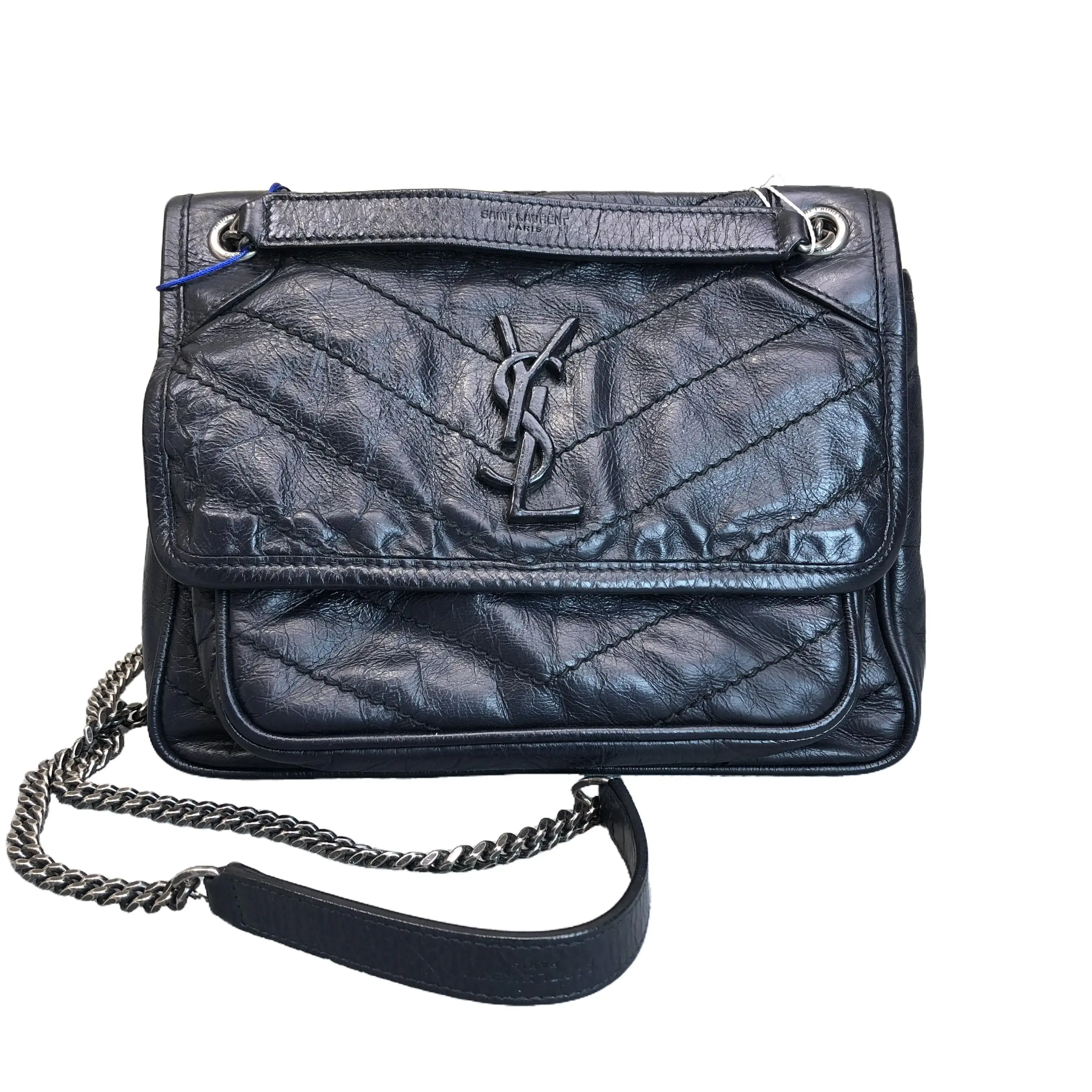 Pre-owned Yves Saint Laurent leather Shoulder Bags ysl nikiniki classic vintage crinkled women luxury designer streetwear multi ways should messenger bag a1398 yao