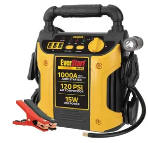 EverStart Maxx 1000 Peak Amp Jump Starter with 120 PSI Compressor, Pivoting LED Light, 3X USB Ports