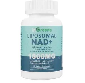 inGreens NAD+ Supplement 1800 mg with Nicotinamide Riboside 200mg, Trans Resveratrol 200mg, Trimethylglycine 200mg，Boost NAD+, Cellular Energy and DNA Repair, 60 Softgels non-pharmaceutical Fitness Healthcare