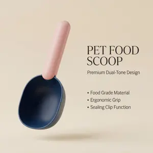 2-in-1 Pet Food Scoop & Bag Clip | Measuring Shovel for Dogs/Cats 2-in-1