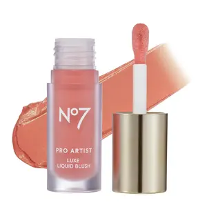 No7 Pro Artist Luxe Liquid Blush - Long-Lasting Liquid Blush for Cheeks with a Radiant, Soft-Glow Finish - Blendable & Radiant Face Makeup for a Healthy-Looking Glow - Coral Blush (0.20 fl oz)
