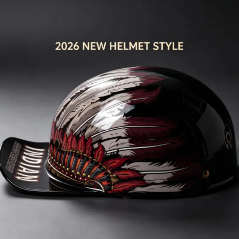 New Half Helmet for Men and Women, Half Face Helmet, Lightweight Motorcycle Helmet, Half Motorcycle Helmets, Easy-To-Wear Biker Cap, Ideal for Riding Adventures