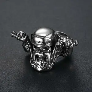 Motorcycle Shaped Ring Cool Retro Fashion Stainless Steel Men's Ring