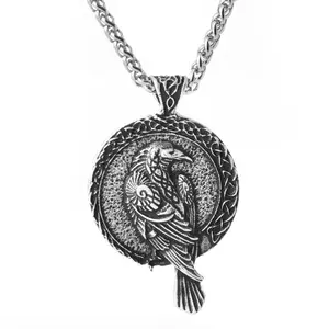1-Piece Viking Crow Pendant Necklace - Norse Mythology Celtic Blackbird Amulet with Hip Hop Style, Unisex Couple Jewelry for Men & Women, Fashion Statement for Daily Wear & Special Occasions, Perfect Gift for Mythology Lovers