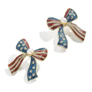BAUBLEBAR Americana Bow Goldtone Simulated Pearl Stud Earrings