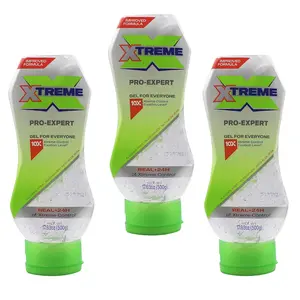 Xtreme Pro-Expert Clear Styling Hair Gel, Alcohol Free 24-Hours Xtreme Control With Aloe Vera, 17.63 Oz Squeeze Bottle (Pack of 3)