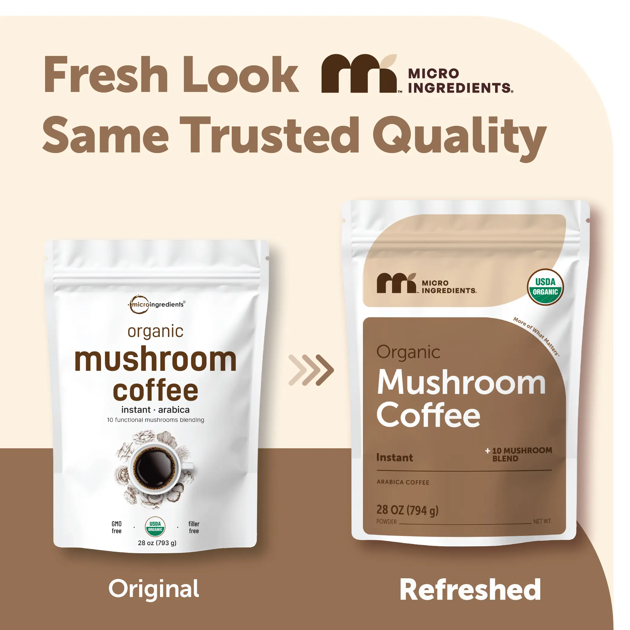 Micro Ingredients Organic Instant 10 in 1 Mushroom Coffee Powder