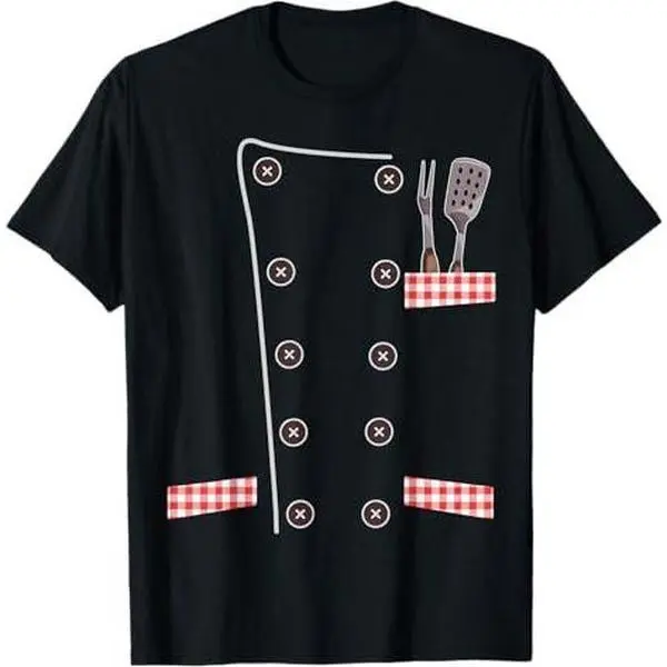 Chef Uniform Jacket Faux Cook Chef Master Cooking Costume T-Shirt