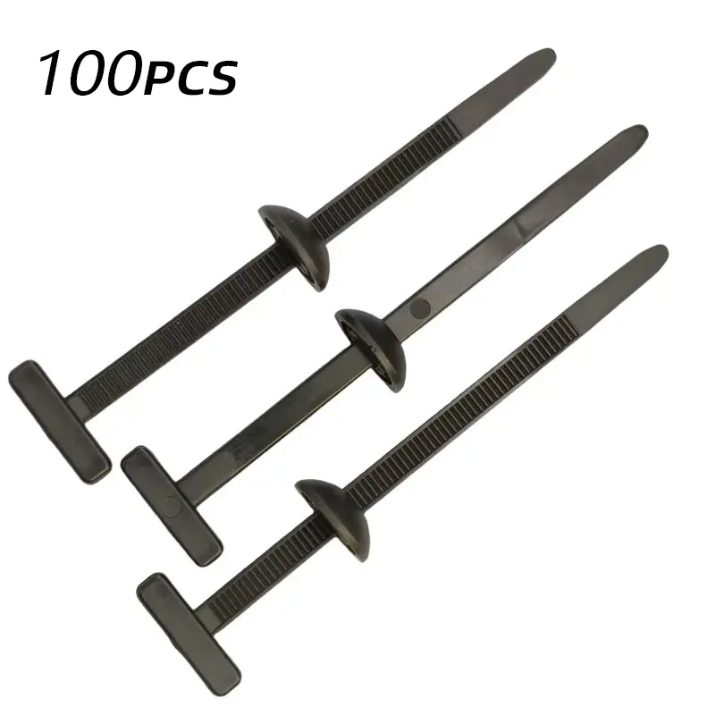 Automotive Heavy-Duty Nylon T-Zip Ties - Multifunctional Plastic Rivet Cable Tie Buckles, Bumper Retainer Fasteners for Fender Liners, Door Panels