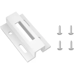 Patio Sliding Door Keeper Hook Style Latch E 2124 Latch Lock Replacement Fits 1200 Series and Other Sliding Glass Doors, Extruded Aluminum, White 1 Pack
