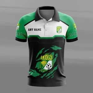 LIGA MX Club Leon Personalized Name MultiColor Polo Design ST2603