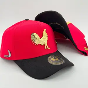 New Edition Red Golden Rooster Semi-Curved Cap