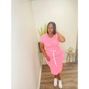 Drawstring T-shirt dress