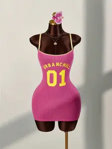 EVO x Amplova Sports Numeric Colorblock Lace Patchwork Bodycon Mini Dress,Bodycon Dress