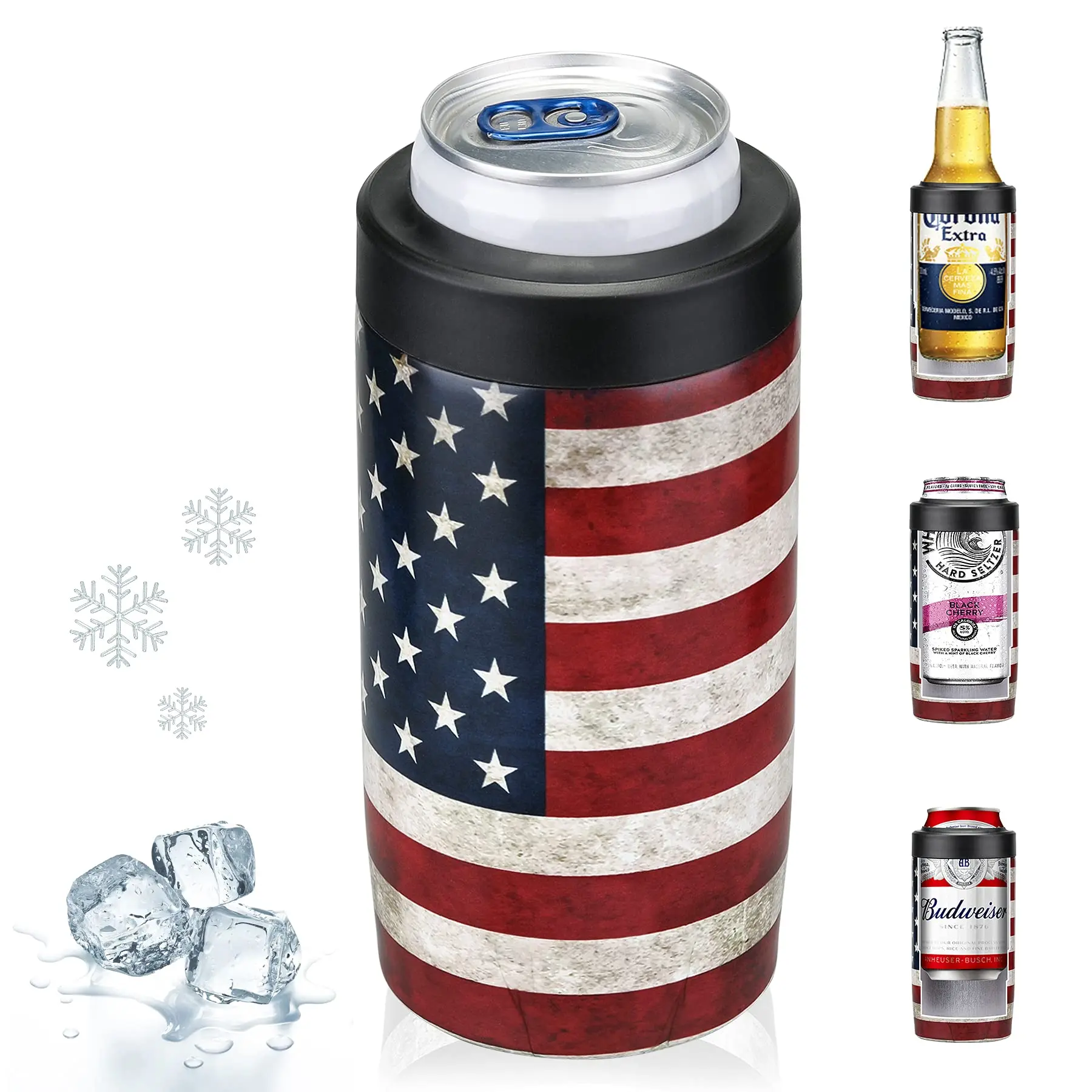 [tiktokshopsummersale] 12oz Can Cooler - Fits 12oz Cans, Slim Cans, 12oz Bottles - Coffee Cup - Double Wall Insulated Drinkware Flasks,father'sdaygifts Skinny Thermal