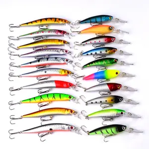 PROBEROS 20 Color Minnow Bait Set, Mixed Colors, 2 Sizes, 2 Weights, Power Hook, Perfect Swimming Position, Easy to Make Artificial Bait, Different Water Conditions, Topwater Lure Spoon Lures，big fishing lure ，bass fishing lures，simulation fishing lure