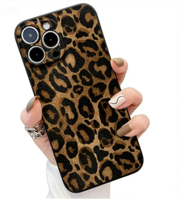 Full Coverage Shockproof Smartphone Case - Black Leopard Print Accessory with Drop Protector for iPhone 6,7,8,X,Xs,Xr,Xs Max,11-16 Pro Max, Accessories