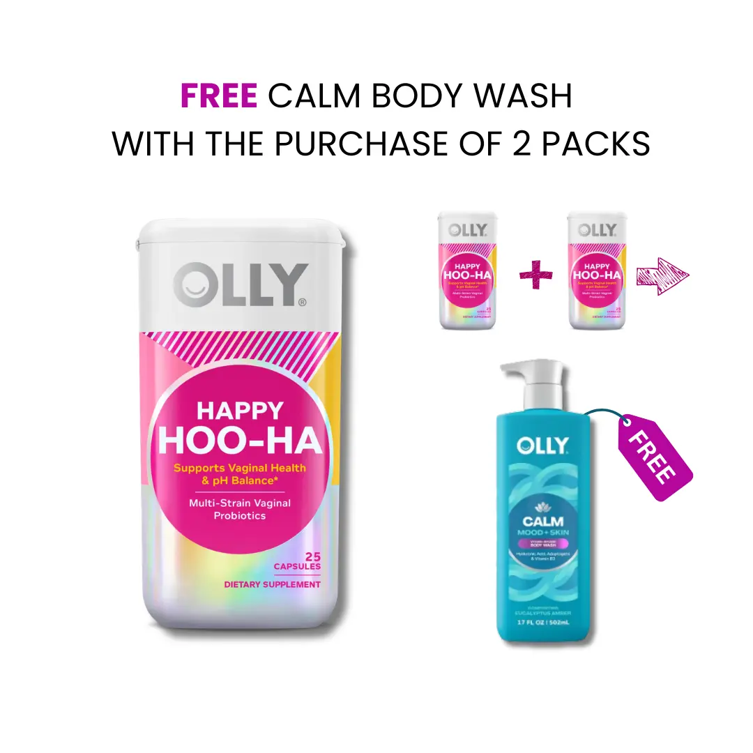 OLLY Happy Hoo-Ha Capsules, Probiotic for Women, 25 capsules