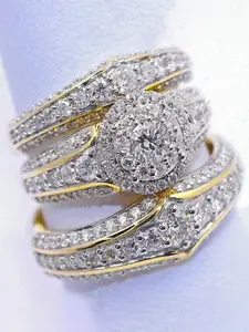 3PC/Set Gorgeous Cubic Zirconia Stackable Rings For Women For Wedding Engagement Anniversary Party Jewelry Valentine's Day Gift